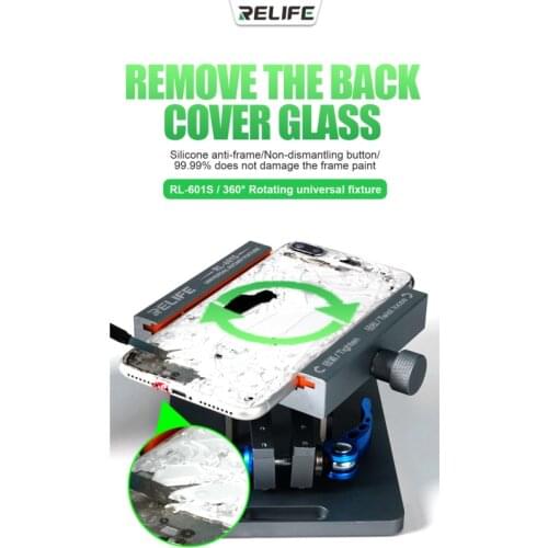 Relife RL-601S Rotate universal fixture Clamp Holder remove Back Cover Glass For iphone SAMSUNG HUAWEI