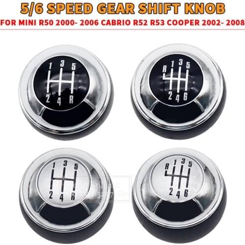 5 6 Speed Manual Car Gear Shift Knob Shifter Lever Handle Ball Round For Mini R50 2000-2006 Cabrio R52 2002-2008 25117542278 New
