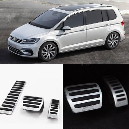 Savanini Brand New 3pcs Aluminium Non Slip Foot Rest Fuel Gas Brake Pedal Cover For VW Touran 2016 AT