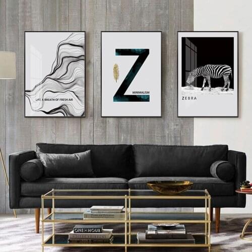 Nordic Black and White Minimalism Mist Fog Posters And Prints Zebra Wall Art Canvas Paintings Pictures Living Room Home Decor