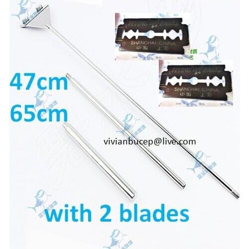 Aquarium Stainless Steel Algae Scraper/ Cleaner/ Remover (47/65cm) with blades, sand shavel for Plant Fish Tank + Free Shipping