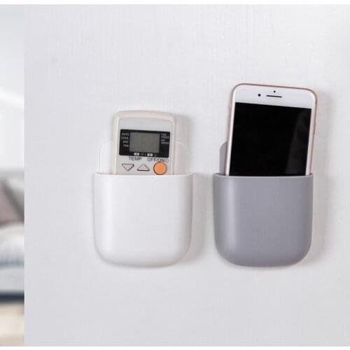 TV Remote Control Storage Box Air Conditioner Storage Case Mobile Phone Plug Holder Stand Container Wall Mounted Organizer Home