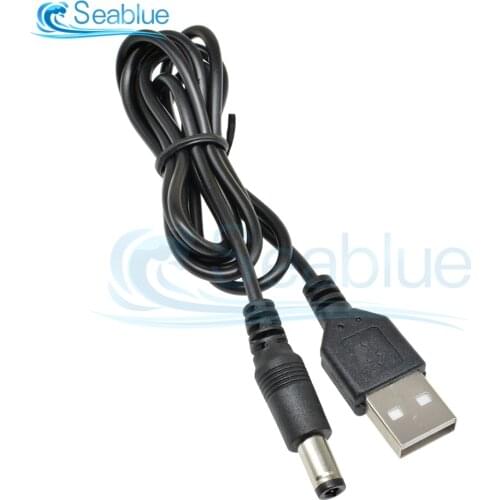 USB 2.0 to DC Power Connector Adapter Cable 5.5mm X2.1mm 5.5X2.1 Mini USB Charging Cable Line Long 80CM