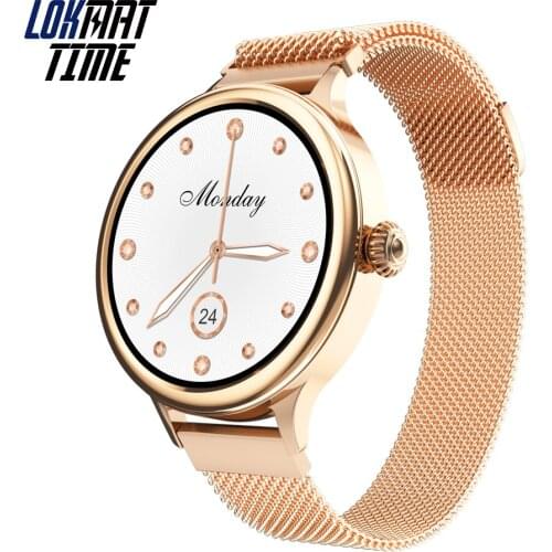 Lokmat Time Women Smart Watch 1.1 inch Full Circle Round Full Touch Screen Smartwatches Band Female for iOS Android Dropshipping
