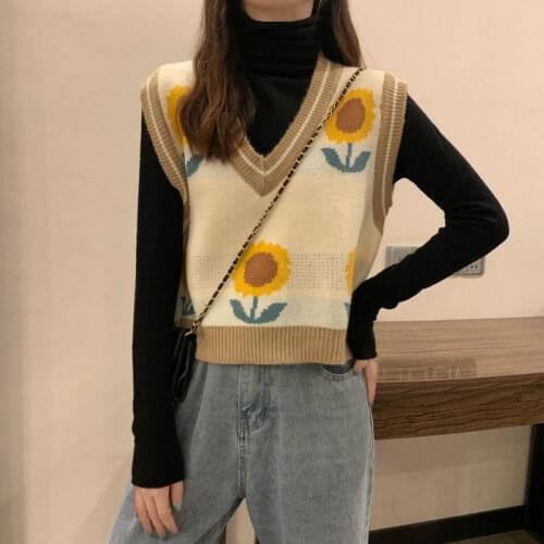 Woman Sweaters Pull Hiver Retro Set Female Autumn and Winter Knitting Two-Piece Vest Set Femme Chandails