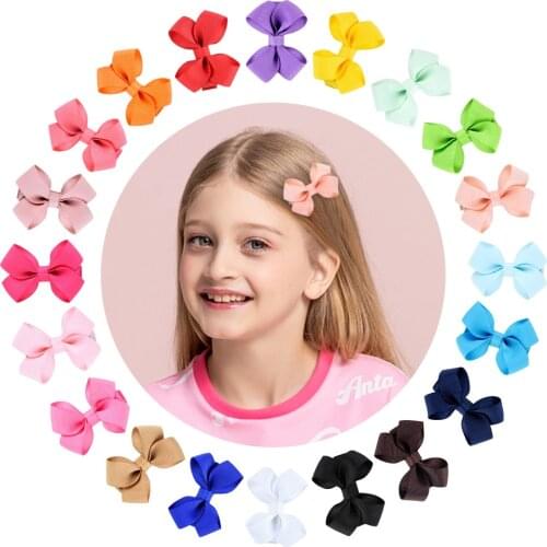 1Pcs Solid Colors Grosgrain Ribbon Bows Clips Hairpin Girls Hair Bows Boutique Barrette Hair Clip Headwear Kids Hair Accessories