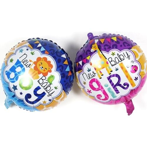18 inch cartoon lion giraffe round balloon baby gender reveal boy girl baby shower birthday party decoration balloon