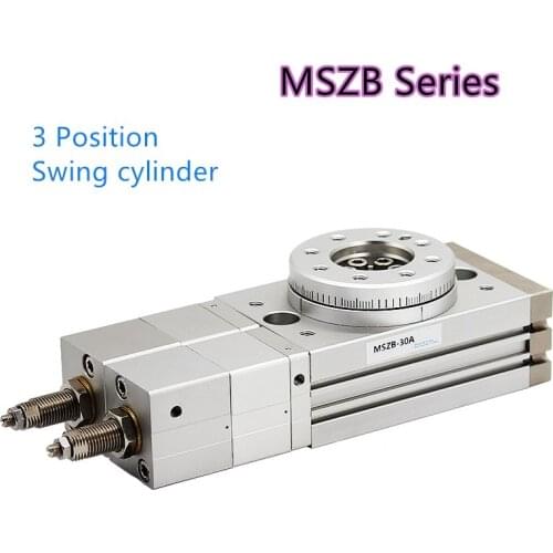 MSZB 3 Position Pneumatic Air Cylinder MSZB30A MSZB50A Rotary Cylinder 90 Degree Gear Type Cylinder