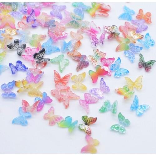 100Pcs Mini Butterfly Butterfly Flatback Scrapbookings Nail Beauty Embellishment Accessories Home Decoration