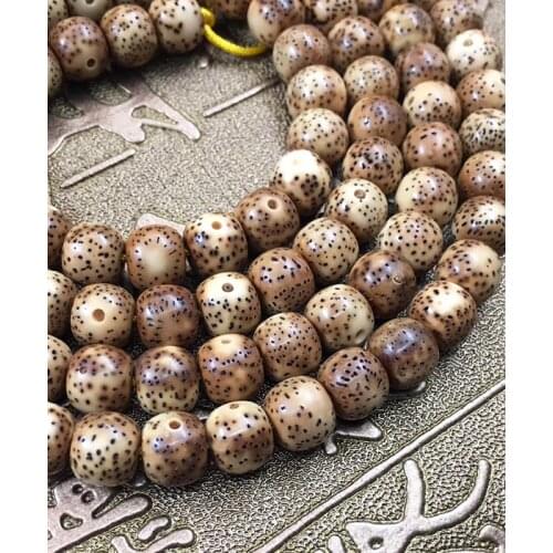 8X7mm 114pcs Natural Hainan Grade AAA High-quality Raw Lotus Bodhi Seeds Beads with Yellow Stripe Barre Beads Loose Beads