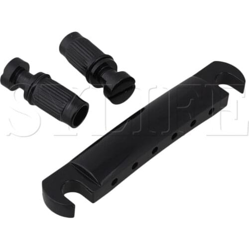 BLACK GUITAR TAILPIECE W/ STUDS FOR ELECTRIC GUITAR