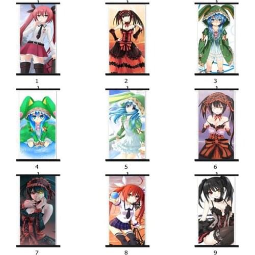 Coscase Anime DATE A LIVE Yatogami Tohka Yoshino Tokisaki Kurumi Itsuka Kotori Home Decor Wall Scroll Poster Decorative Pictures