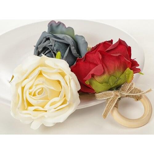 Rose Napkin Ring Sturdy Elegant Napkin Holder for Party Daily Table Decoration