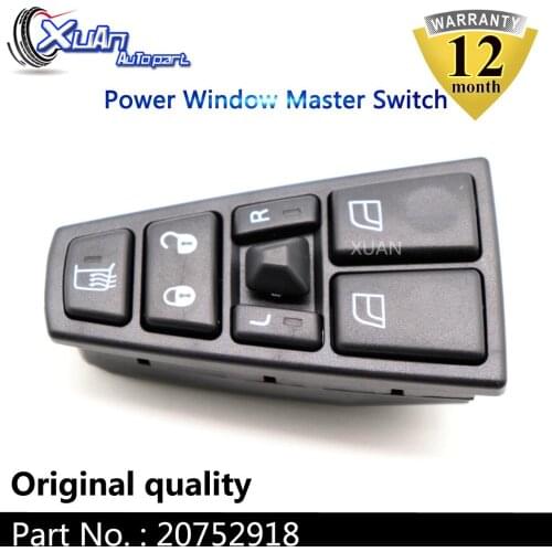 XUAN Front Left Driver Side Power Window Master Control Switch 20752918 For Volvo Truck FM9 FM12 FH12 FH13 FH FM VN VNL VNM