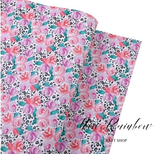 New Rainbow 30x138cm/Roll Leopard Flowers Nice Faux Leatheretter For Hair Bows, Accessories, Earrings, DIY Crafts, Homedecors