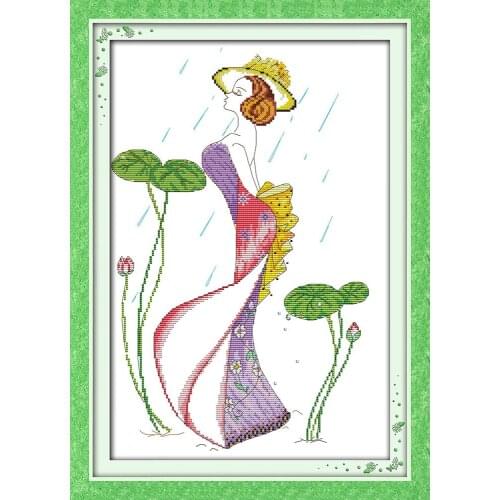 Graceful woman cross stitch kit sexy beauty Pattern printed on canvas fabric DMC embroidery handmade needlework craft supplies