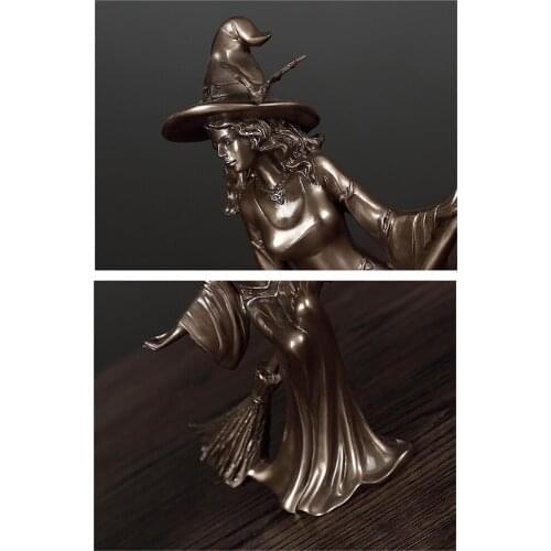 3Pcs Witch Figurines Characters Wizard Desktop Sculpture Shelf Statue Gift