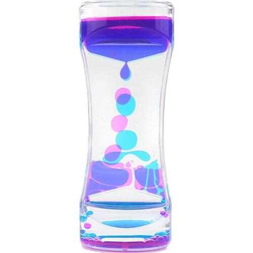 Colorful Liquid Timer Anxiety Relief Toys Liquid Motion Timer Bubble Timer Oil Hourglass Fidget Toys for Kids and Adults