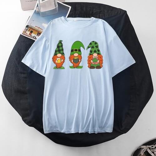 Summer Women TShirt Top St. Patricks Day Doll Printed O-Neck Short Sleeve T-shirt Top Casual Plus Size Female T-Shirt Harajuku
