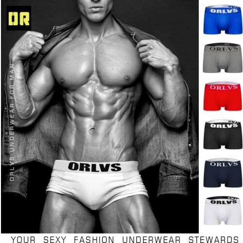 ORLVS Brand Mens Sexy Underwear Boxers Shorts Comfortable Underpants Gay Lingerie Male Fashion Panties Calzoncillo Hombre OR125