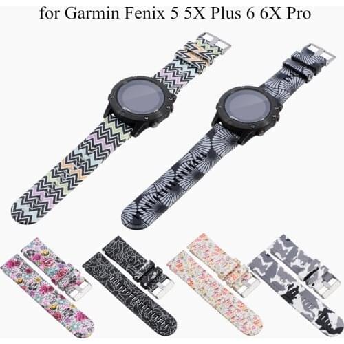 20 22 26mm Watchband For Garmin Fenix 6 6S 6X Pro 5 5X 5 5S Plus 3HR Forerunner935 945 Quick Release Band Printed Bracelet