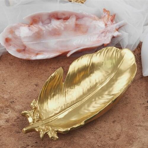 Feather Silicone Molds DIY Tray Plate Handmade Crafts Candy Bowl Storage Box Decoration for Home Kitchen TN88