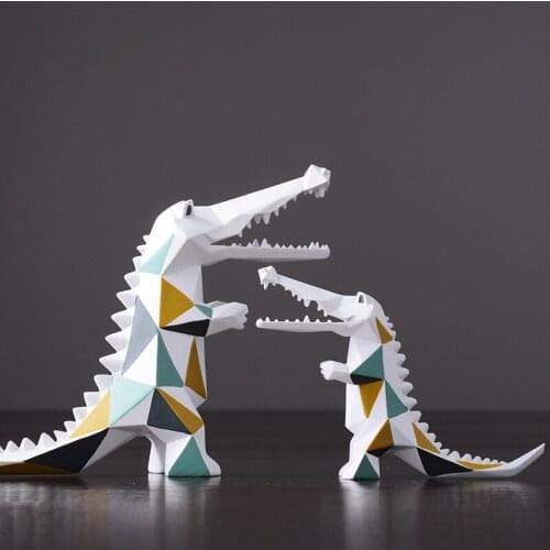 Modern minimalist geometry crocodile ornaments light luxury style living room study wine cabinet shop model room decorations