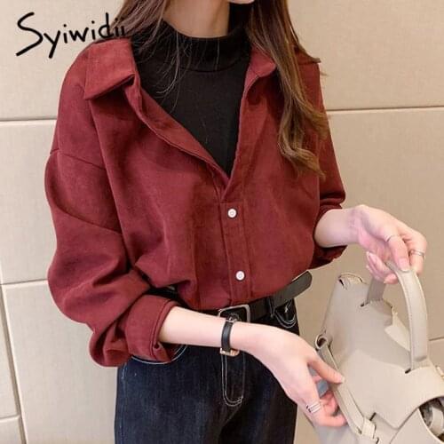 Syiwidii Women's Corduroy Shirts