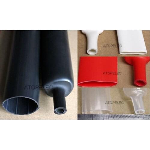39mm Diameter Adhesive Lined 3:1 Heat Shrink Tube Dual Wall Glue Wrap Wire Waterproof Black/Red/Yellow/Green/Blue/White/Clear