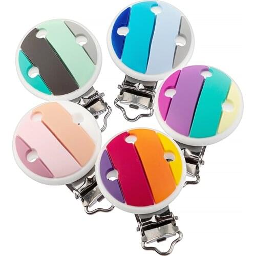 TYRY.HU 1pc/Lot SiliconeBaby Pacifier Clips Jewelry Making Pacify Soother Holder For Baby Feeding Accessories Tools Multi Colors