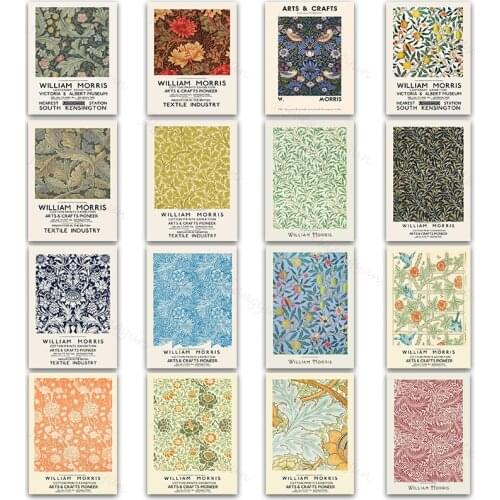 William Morris Canvas Print The Victoria and Albert Museum Exhibition Poster London Underground Art Nouveau Painting Wall Decor