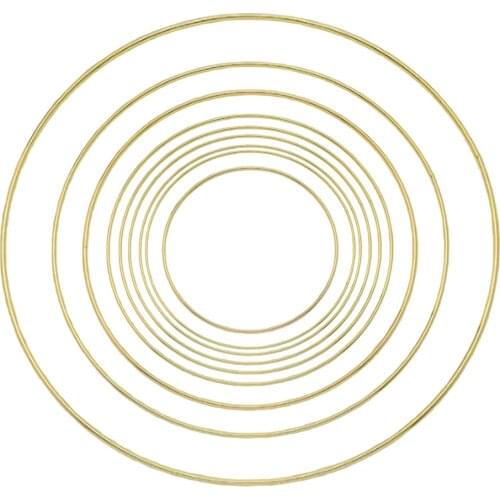 Gold Dream Catcher Rings Supplies, Metal Hoops Macrame Ring for DIY Crafts 5cm