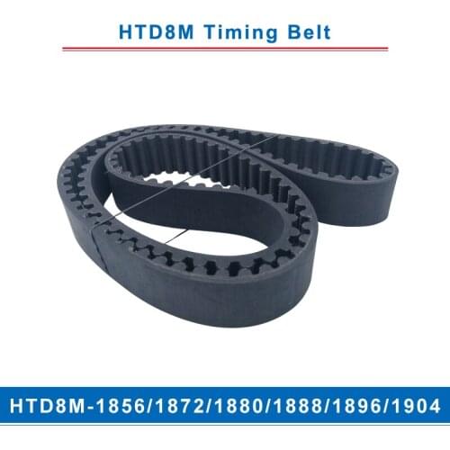 Timing belt HTD8M-1856/1872/1880/1888/1896/1904 teeth pitch 8mm circular teeth belt width 20/25/30/40mm for 8M timing pulley