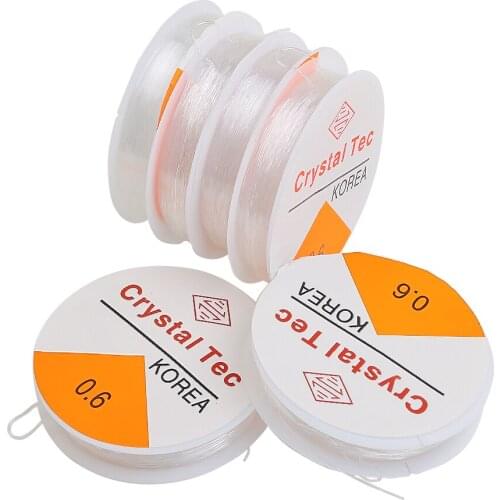 10Rolls/lot 0.4-1.0mmTransparent Elastic Crystal Line Beading Cord String Wire Thread For DIY Necklace Bracelet Jewelry Making