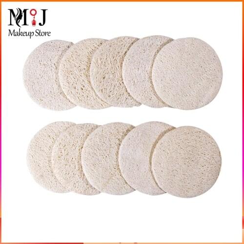 10pcs Natural Loofah Face Cleaning Pads Bath Shower Washing Scrubber Exfoliator Sheet Skin Care