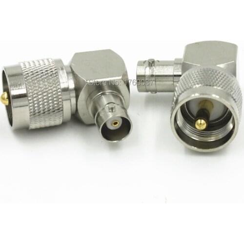 10PCS UHF PL259 Male to BNC Female Right Angle RF Adapter Connector