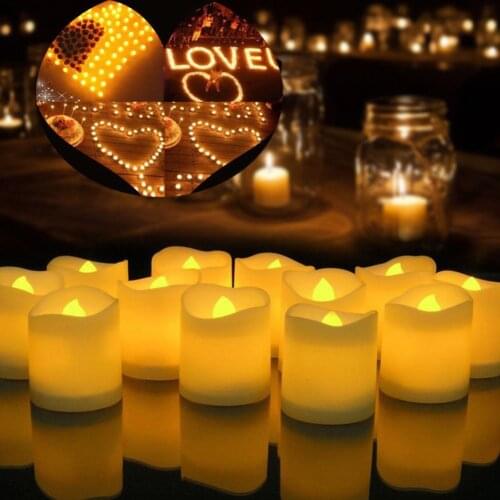 12Pcs Electronic LED Tea Light Candles Realistic Battery-Powered Flameless Candles for Home Bedroom Party Wedding Festival Decor