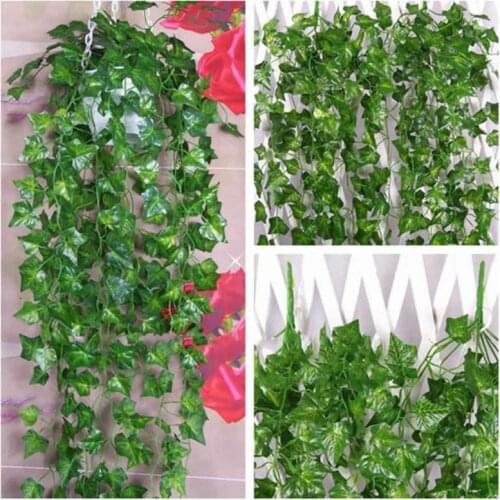 2.3m long home decoration artificial ivy garland plant, fake sweet potato leaves home wedding decoration hanging flower vine