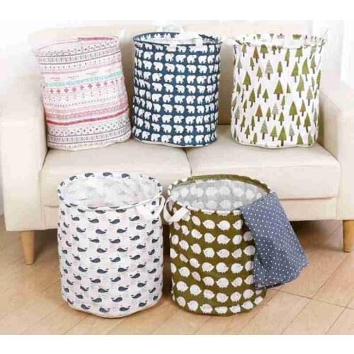 40*50cm Large Laundry Basket Waterproof Portable Dirty Clothes Storage Baskets Home Cotton Linen Storage Bag Room Organizer 1pc