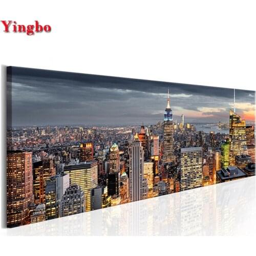 Large 5D DIY Diamond Painting Modern City Building Scenery Diamond Embroidery Needlework Full Round Square mosaic Rhinestones