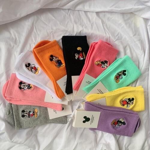 Disney Big Childrens Cartoon Minnie Mickey Cotton Socks Fashion Cartoon Adult Boys and Girls Fashion Sports Socks