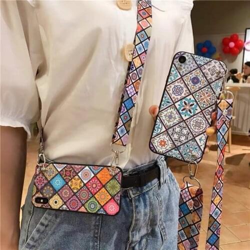 A31 A41 A51 A71 Case Crossbody Lanyard Vintage Soft Back Cover for Samsung Note 10 Lite S8 S9 S10 Lite S20 Plus A30S A50 A70 A40