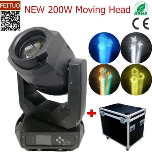 2pcs/lot flightcase LED Wash High Brightness 200w Spot Moving Head Light Gobo Light Cabezas Moviles DJ Disco Stage Moving Heads