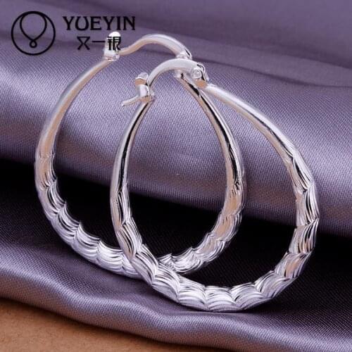 Elliptical fish Ripple Hoop earring small circular fashion silver plated earring New supplies earrings high quality E295