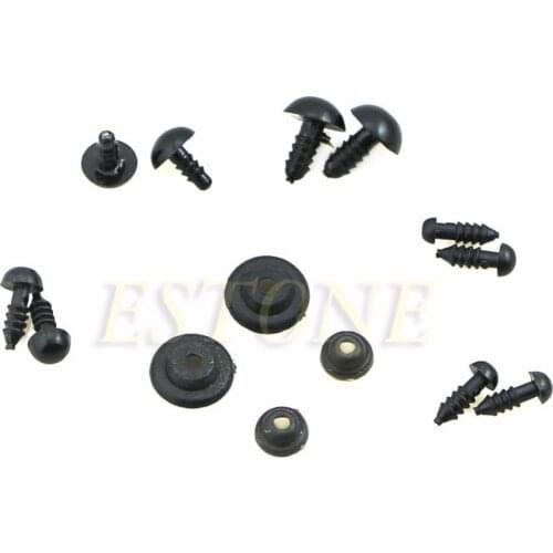 100Pcs 6-12mm Plastic Safety Eye For Teddy Bear Doll Animal Puppet Toy DIY Craft Supplies Toy Eyes Apparel Sewing Fabric