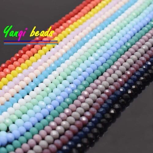 Sale Solid Colors 4*6mm 95pcs Rondelle Austria faceted Crystal Glass Beads Loose Spacer Round Beads For Jewelry Making Diy