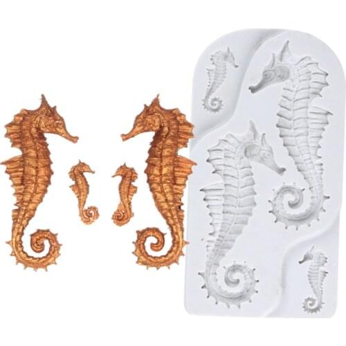 Luyou 1pc Hippocampus cake silicone mold fondant lace mold Birthday cake decorating tools chocolate gumpaste mold FM1964