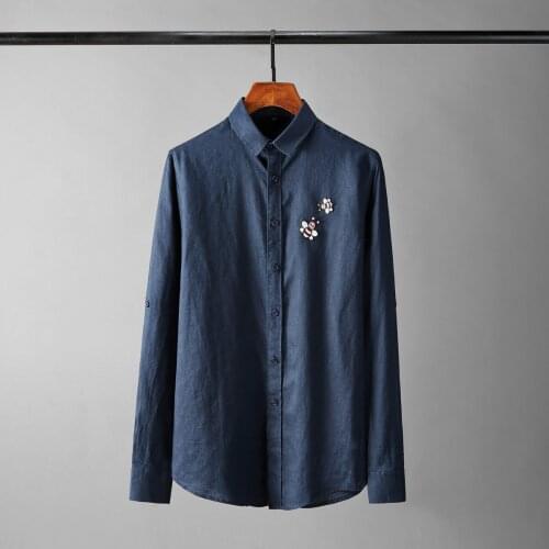 Мужские льняные рубашки Minglu China At AliExpress