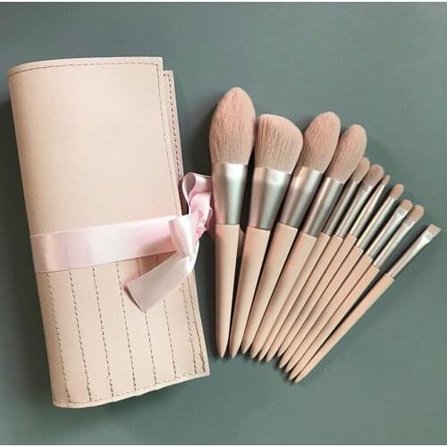 11pcs pink point handle makeup brush set maquiagem make brush set luxury set of face makeup brushes with bag