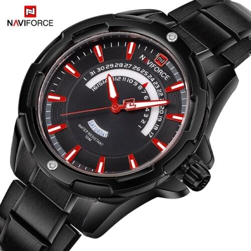 NAVIFORCE Mens Fashion Luxury Top Brand Analog Quartz Men Sport Watches Waterproof Steel Wrist Watch For Male Relogio Masculino